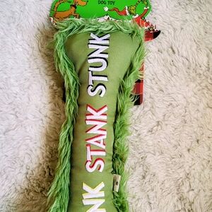 THE GRINCH 12" Plush Dog Toy Pet Bone Squeaky Crinkle Sound Stink Stank Stunk